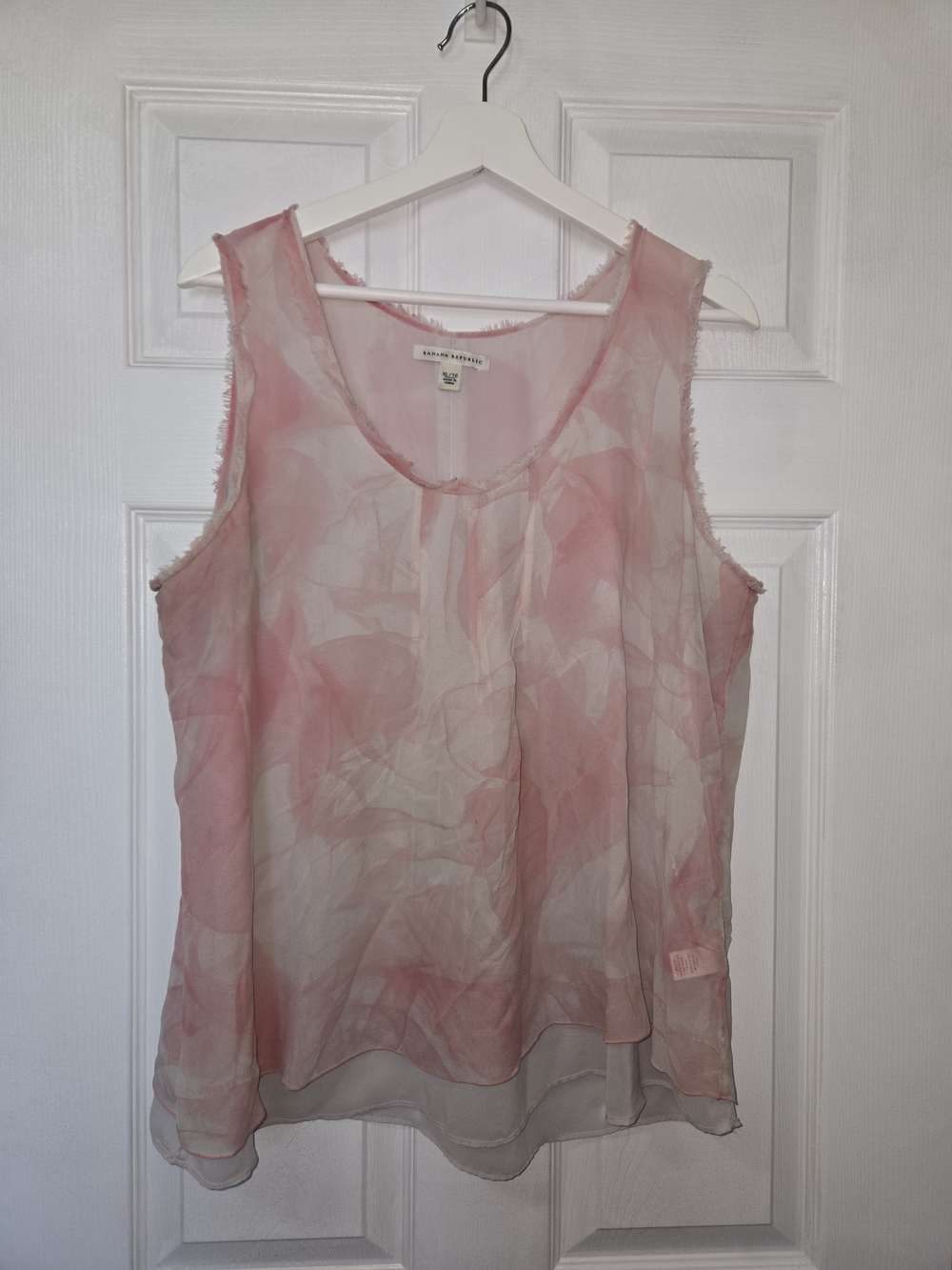 Banana Republic Pink Sheer Watercolor Layered Cami